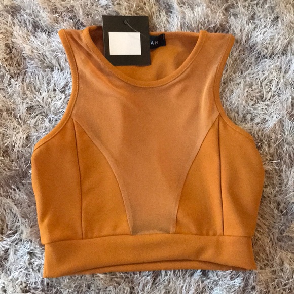 Tops - Free w/$25 purchase!Mesh Panel Sleeveless Crop Top